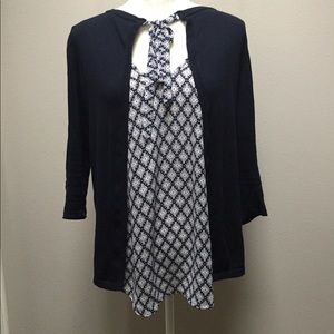 LOFT Sweater Top Blouse Blue Lightweight Size XS